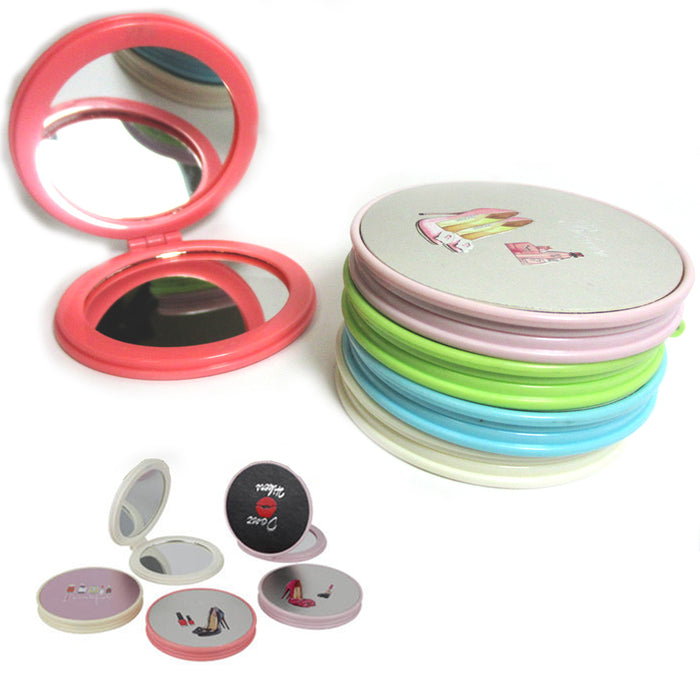 Magnifying Compact Cosmetic Mirror 3" Round Pocket Makeup Mirror Handheld Travel