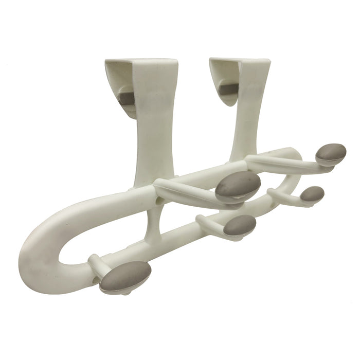 1 Over The Door Hooks 5 Heavy Duty Coat Rack Plastic Coat Hanger Dorm Bathroom