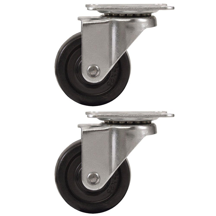 4 Pack 4 Inch Caster Wheels Swivel Plate On Black Rubber Wheels 145 lbs Capacity