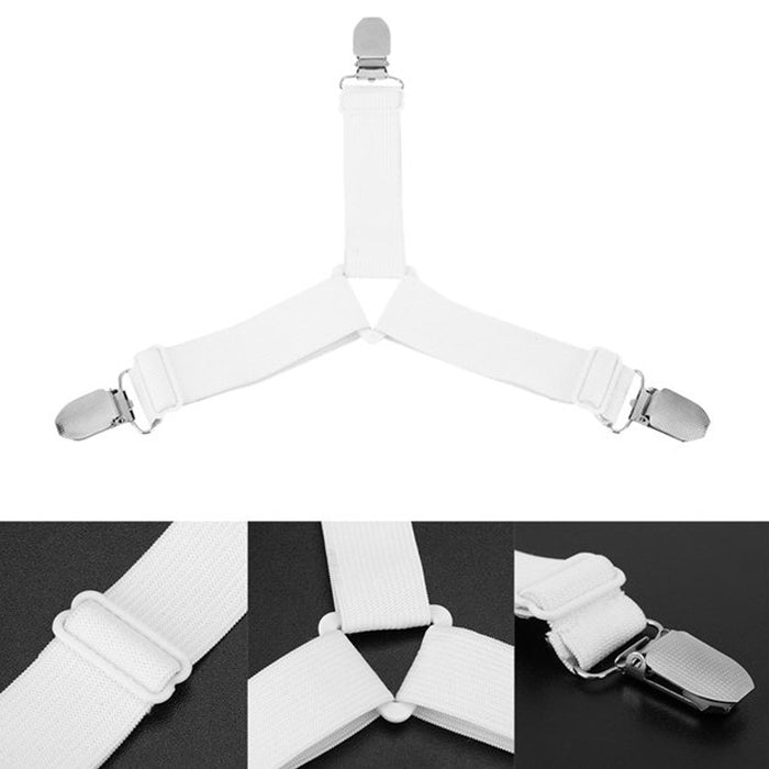 24 X Triangle Bed Sheet Mattress Holder Clips Fastener Grippers Suspender Straps