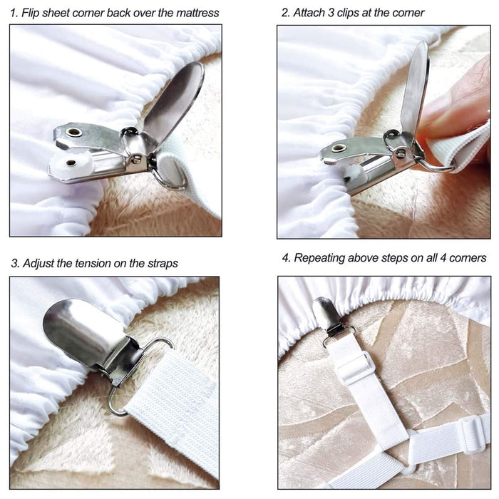 8 Pc Bed Sheet Clips Suspender Straps Mattress Fastener Holder Triangl —  AllTopBargains