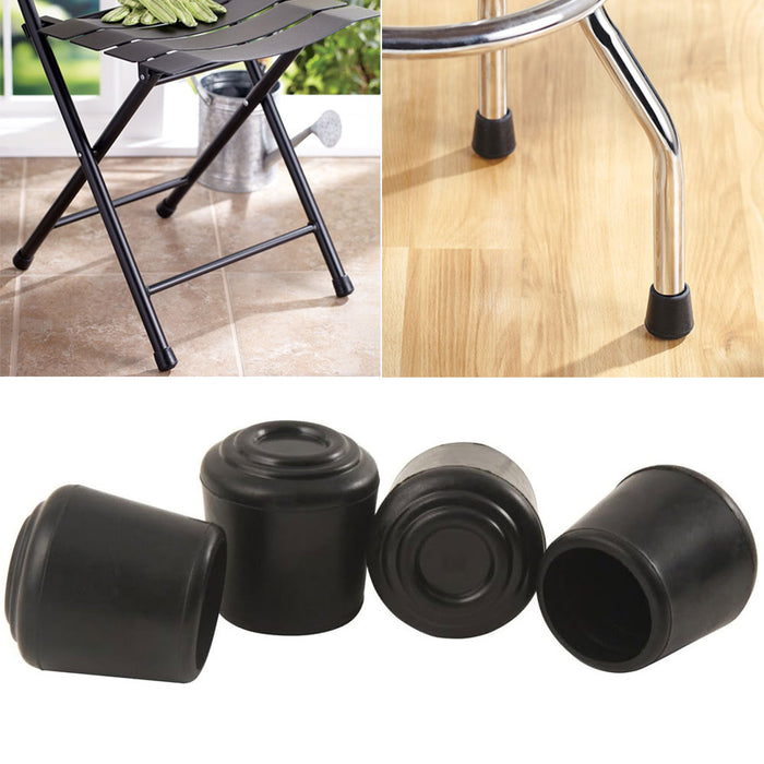 64 Pc Furniture Leg Caps 1/2" Slides Black Rubber Chair Tips Feet Pads Protector