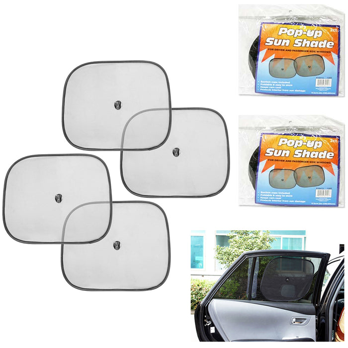 4 Pc Pop Up Auto Sun Shade Passenger Side Windows Heat Reflector Car SUV Truck