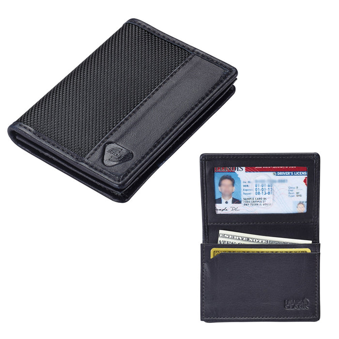 RFID Wallet Mens ID Card Holder  Compact Leather Slim Security Lewis N Clark !