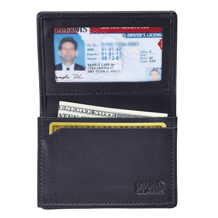 RFID Wallet Mens ID Card Holder  Compact Leather Slim Security Lewis N Clark !