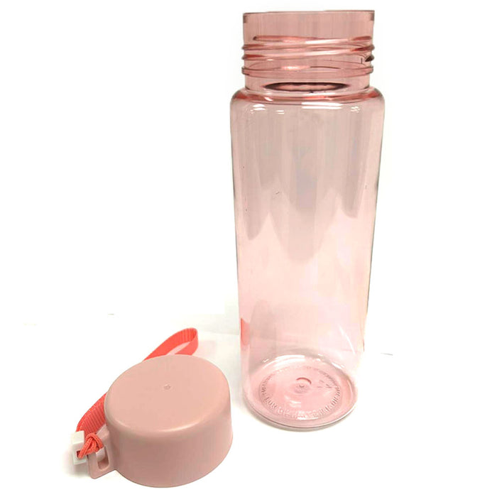 2 Pk 20oz Sports Water Bottle Plastic Wide Mouth Tumbler BPA Free Wrist Strap