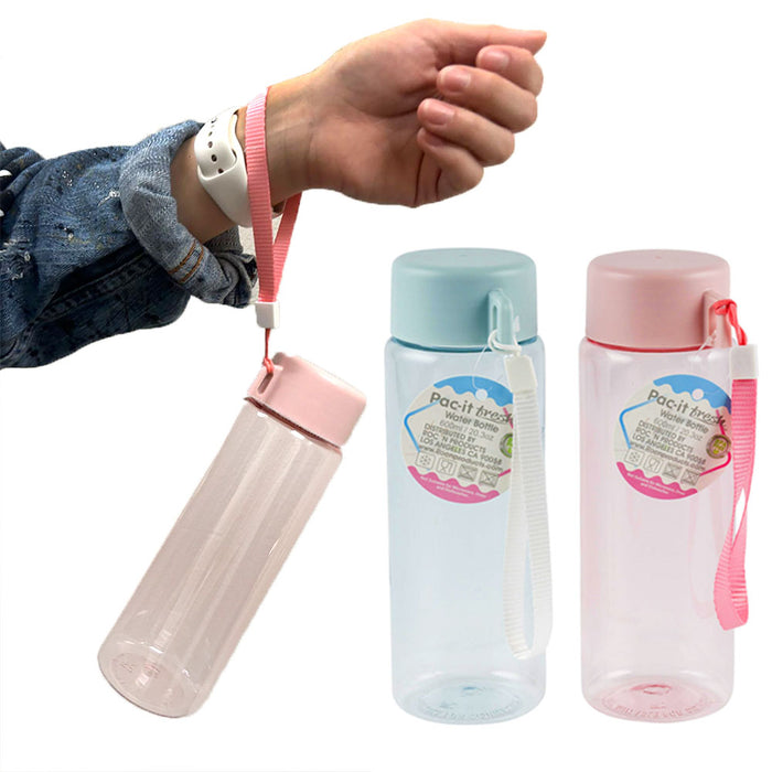 1 Water Bottle 20oz Plastic Wide Mouth Tumbler Leak Proof Wrist Strap Sports