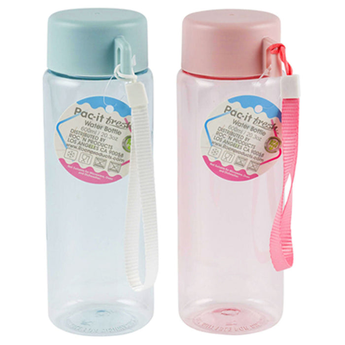 1 Water Bottle 20oz Plastic Wide Mouth Tumbler Leak Proof Wrist Strap Sports