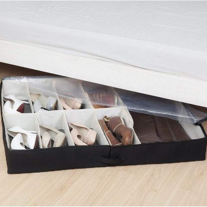 2 Pack Under Bed Shoe Organizer 24 Pairs Closet Storage Solution Shoes Container