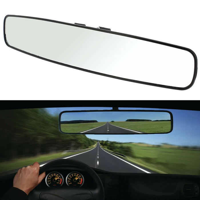 1 Pc Universal 17" Wide Curve Convex Interior Clip On Panoramic Rear View Mirror
