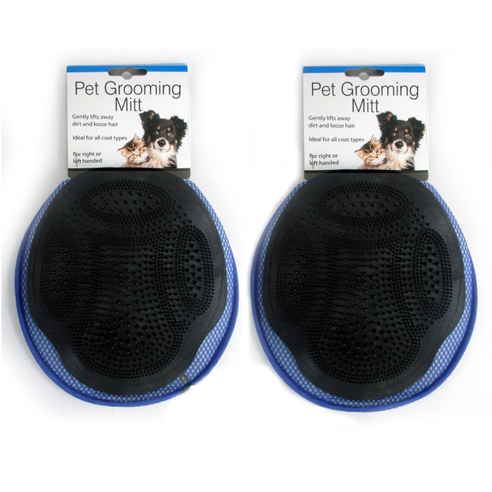 2 Pet Grooming Brush Mitt Massage Bath Glove Cat Dog Rabbit Comb Soft Scrubber