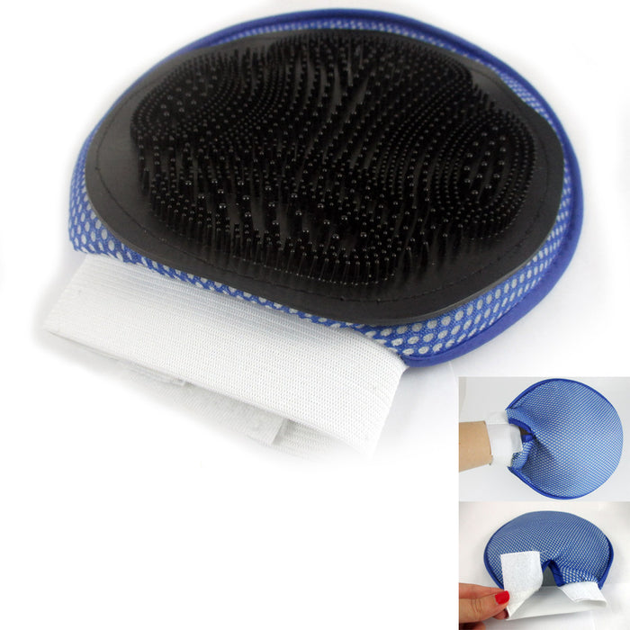 2 Pet Grooming Brush Mitt Massage Bath Glove Cat Dog Rabbit Comb Soft Scrubber