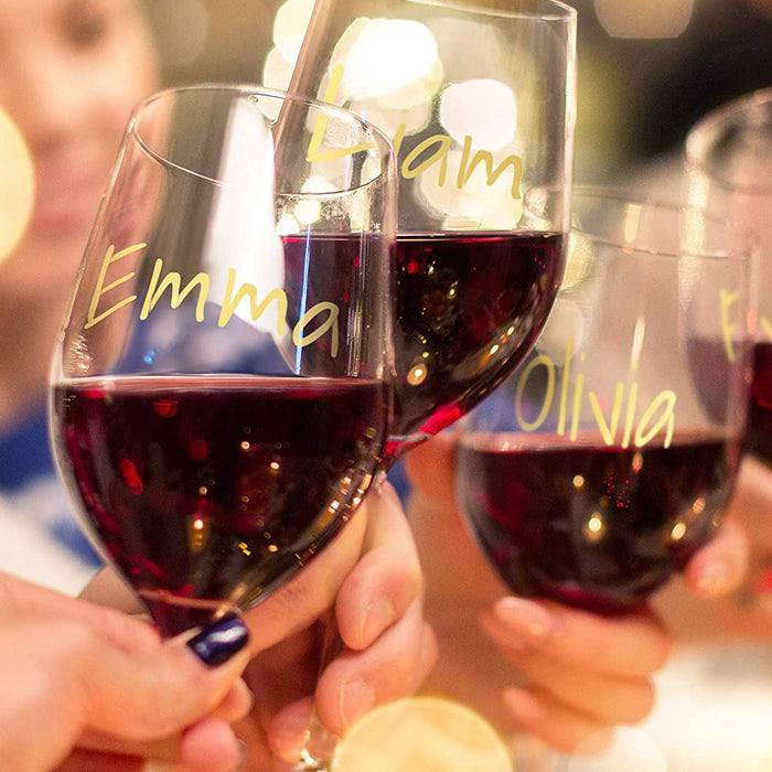 4 Wine Glass Markers Non-Toxic Washable Marker Dinnerware Easy Erase Silver Gold