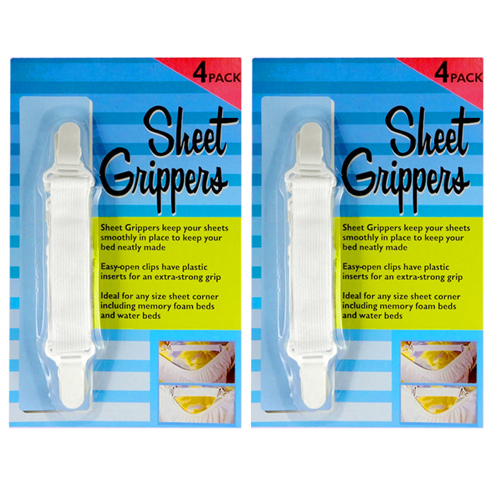 8 Pc Sheet Grippers Bed Mattress Cover Straps Fasteners Elastic Suspender Clips