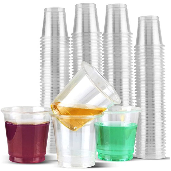 60 X Disposable Shot Glasses Clear Hard Plastic 2oz 59ml Party Cups Catering Bar