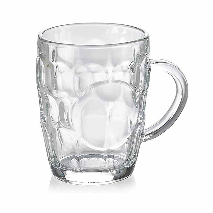 5 Glass Beer Mug w/ Handle Pilsner Crystal Glassware Cups Coffee Tea Drink 8.6Oz
