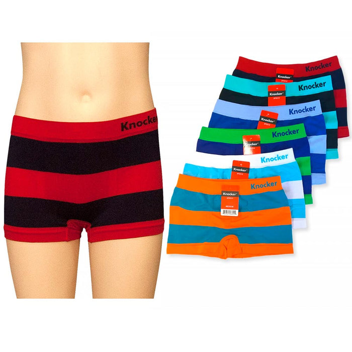 1 Knocker Boys Boxer Shorts Seamless Striped Spandex Kids Soft Underwear New M