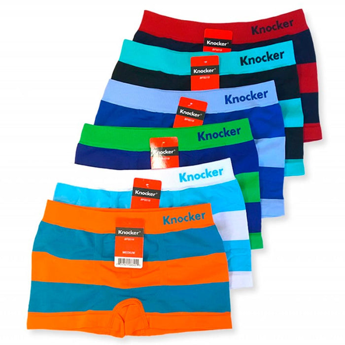 1 Knocker Boys Boxer Shorts Seamless Striped Spandex Kids Soft Underwear New M