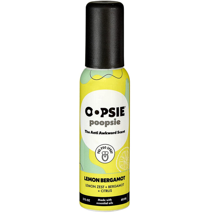 Natural Bathroom Toilet Spray Odor Eliminator Lemon Bergamot Scent Use B4 Going