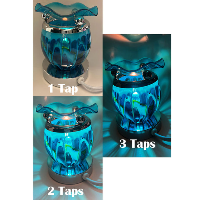 Blue Touch Lamp Electric Oil Burner Scented Tart Wax Warmer Bulb Diffusers Aroma
