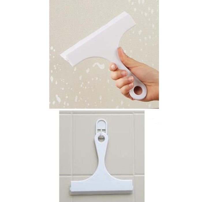 2 Pc Window Shower Squeegee Scraper Wiper Hanging Hook Surface Cleaner Blade