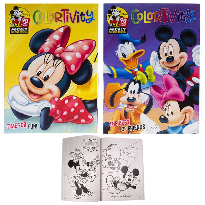 2 Pack Mickey Mouse Coloring Books Kids Disney Activity Games Book Puzzles Fun