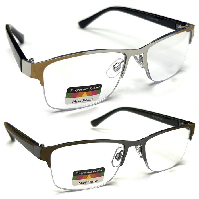 2pk Multifocus Progressive Reading Glasses Spring Hinge Trifocal Eyeglass +2.00