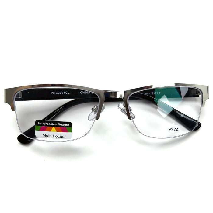 2pk Multifocus Progressive Reading Glasses Spring Hinge Trifocal Eyeglass +2.00