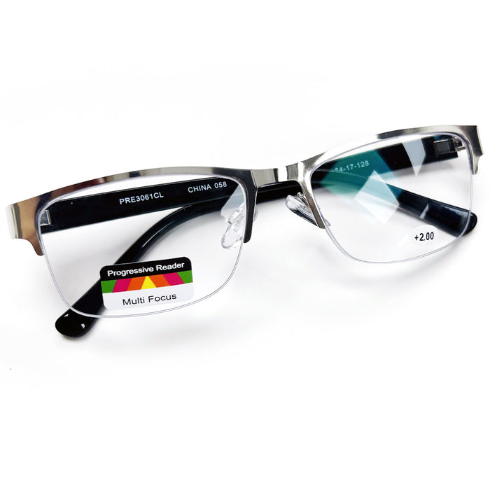 2pk Multifocus Progressive Reading Glasses Spring Hinge Trifocal Eyeglass +2.00