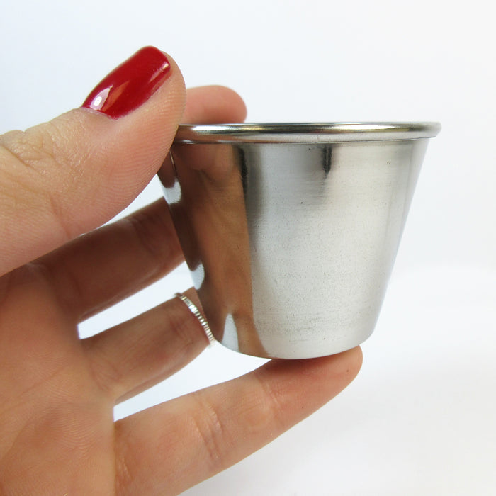 12 Sauce Cups Polished Stainless Steel 2oz Container Kitchen Portion Condiment