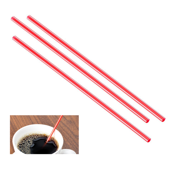 1000 X Stirrers Red White 5" Drinking Slim Straws Unwrapped Plastic Drink Sip