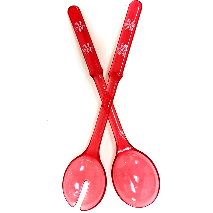 2 Pc Salad Serving Set Spoon Cooking Food Ice Kitchen Tool Plastic Utensil 11.5"