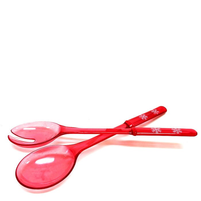 2 Pc Salad Serving Set Spoon Cooking Food Ice Kitchen Tool Plastic Utensil 11.5"