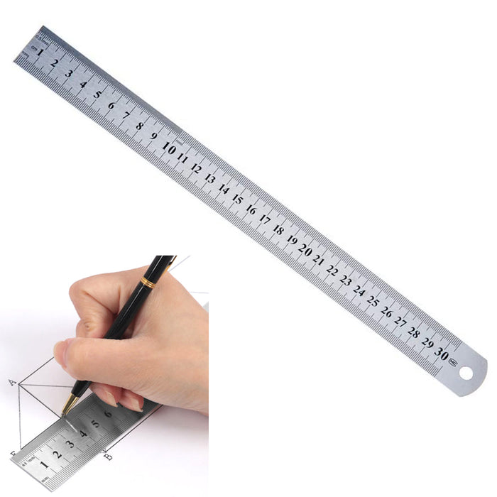1 Pc Stainless Steel Ruler 12" Sae Metric Machinist Rule 1/16" MM 5MM Rust Proof