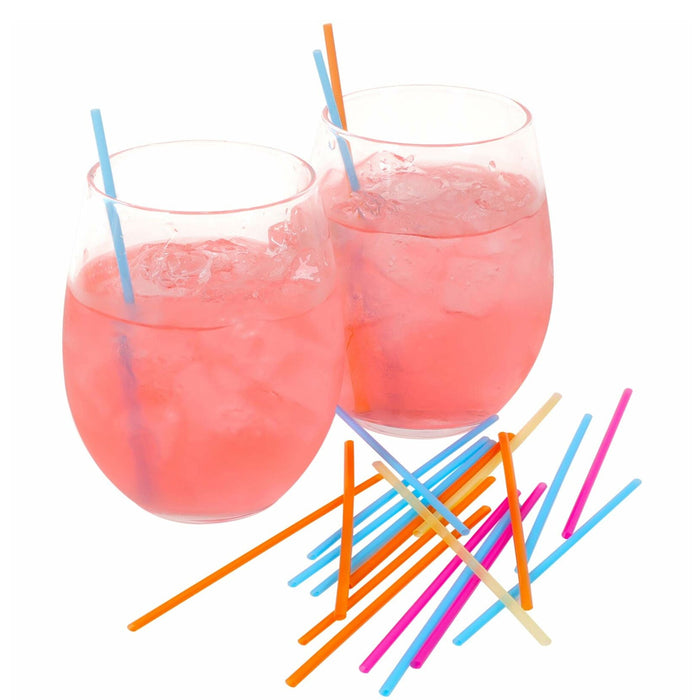 1000 X Mini Stir Straws Multi Color 5" Drinking Slim Stirrer Unwrapped Drink Sip