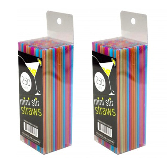 500 X Mini Stir Straws Multi Color 5" Drinking Slim Stirrer Unwrapped Drink Sip