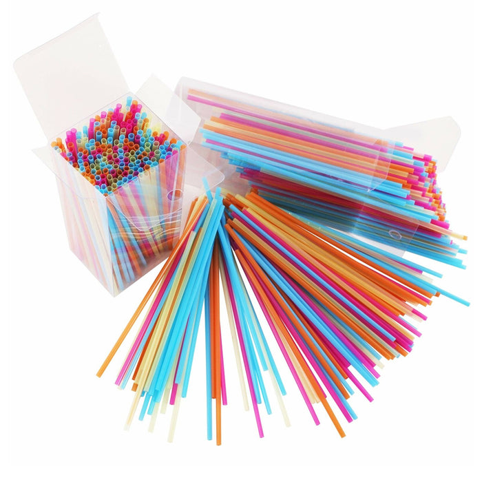 1000 X Mini Stir Straws Multi Color 5" Drinking Slim Stirrer Unwrapped Drink Sip