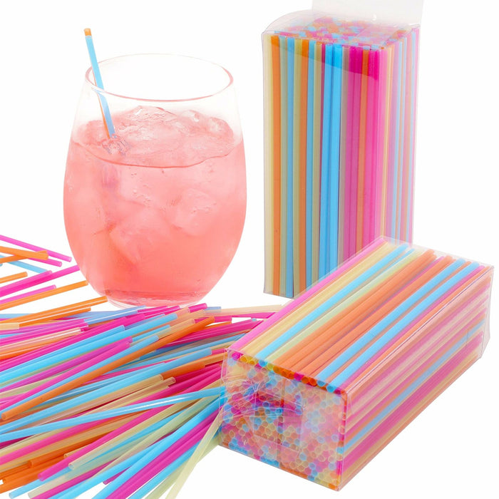 500 X Mini Stir Straws Multi Color 5" Drinking Slim Stirrer Unwrapped Drink Sip