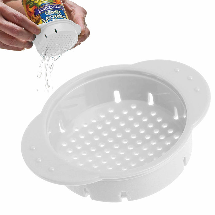 2 Pc Can Colander Strainer Drainer Press Sieve Tuna Canned Food Liquid Oil Drain