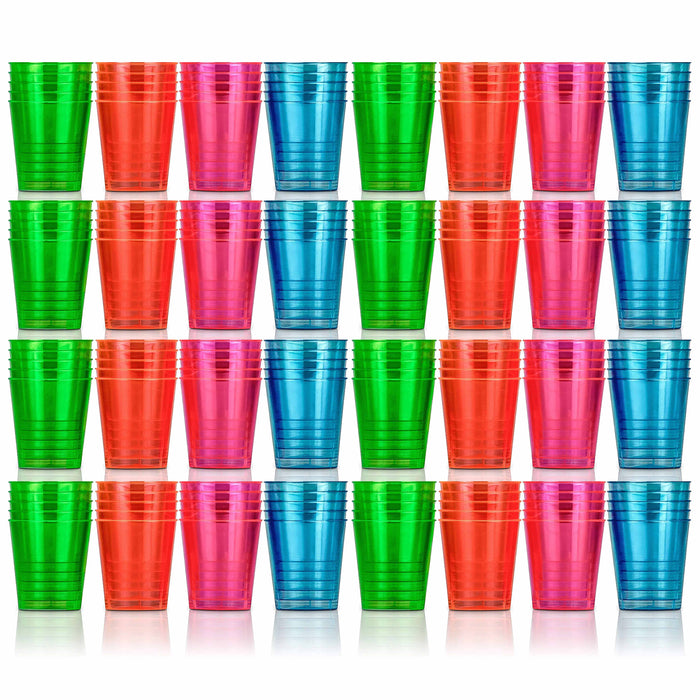 160 Ct Plastic Shot Glasses Neon Multicolor Shooter Mini Cups 0.68 Oz 20ml