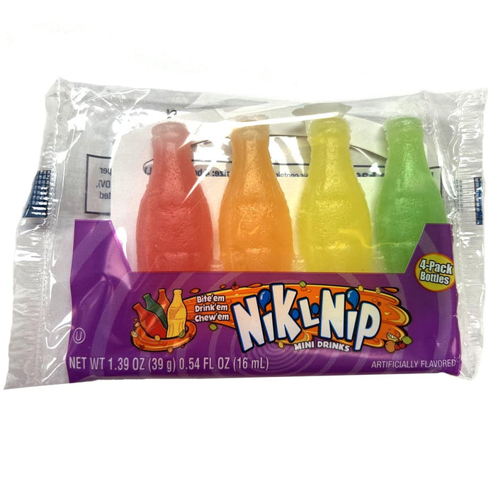 8 Pc Nik-L-Nip Candy Wax Bottles Fruit Flavored Filled Mini Drinks Soda Treat