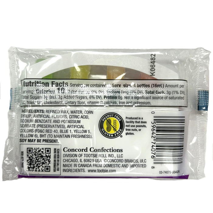 4 Nik-L-Nip Mini Drinks 1.39oz Wax Bottles Candy Drink Cherry Orange Lemon Lime