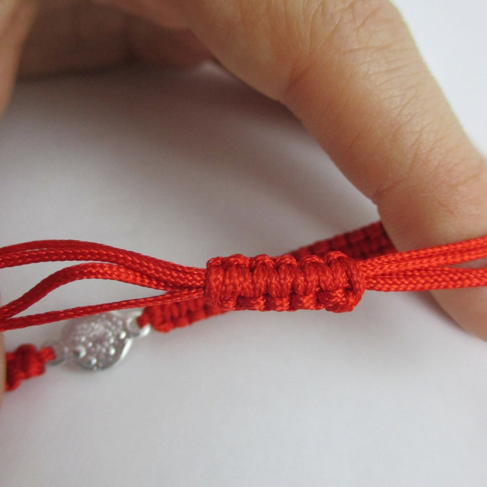 Evil Eye Hamsa Nazar Mati Silver Plated Red Macrame Kabbalah Bracelet Lucky Gift