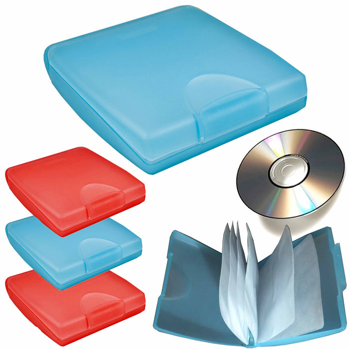 4 x DVD Case Organizer 12 Sleeve Disc CD Holder Media Storage Hard Wallet Album