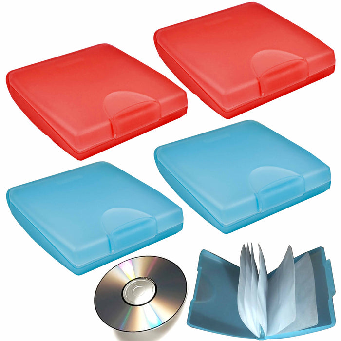 4 x DVD Case Organizer 12 Sleeve Disc CD Holder Media Storage Hard Wallet Album