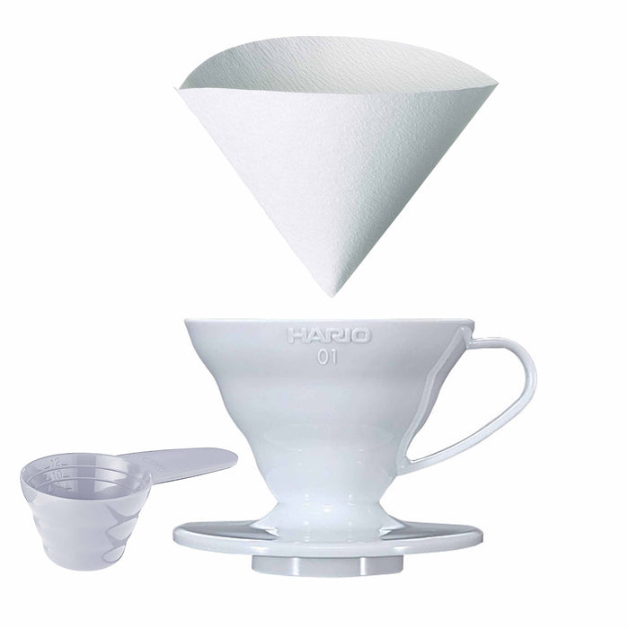 Hario V60 Coffee Dripper Filter Set 40ct Pour Over Cone Filters Size 01 Plastic