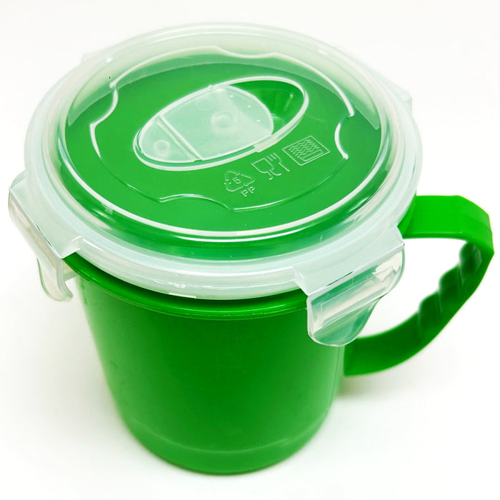1 Microwave Soup Food Mug Vent Lid Plastic Bowl Containers Dishwasher Safe 30.5oz