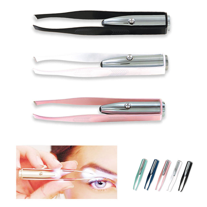 1 Light Up Tweezer Stainless Steel Make Up LED Eyebrow Hair Removal Lighted
