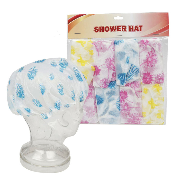 8 Pack Disposable Shower Caps Plastic Clear Hair Waterproof Cap Bath Hotel Travel