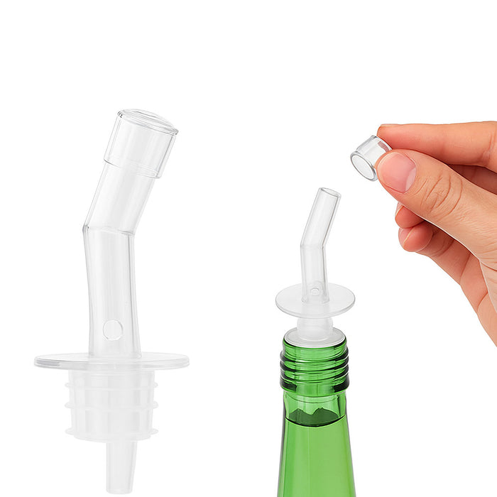 4 Pc Liquor Spirit Pourer Free Flow Oil Wine Bottle Pour Spout Stopper Plastic